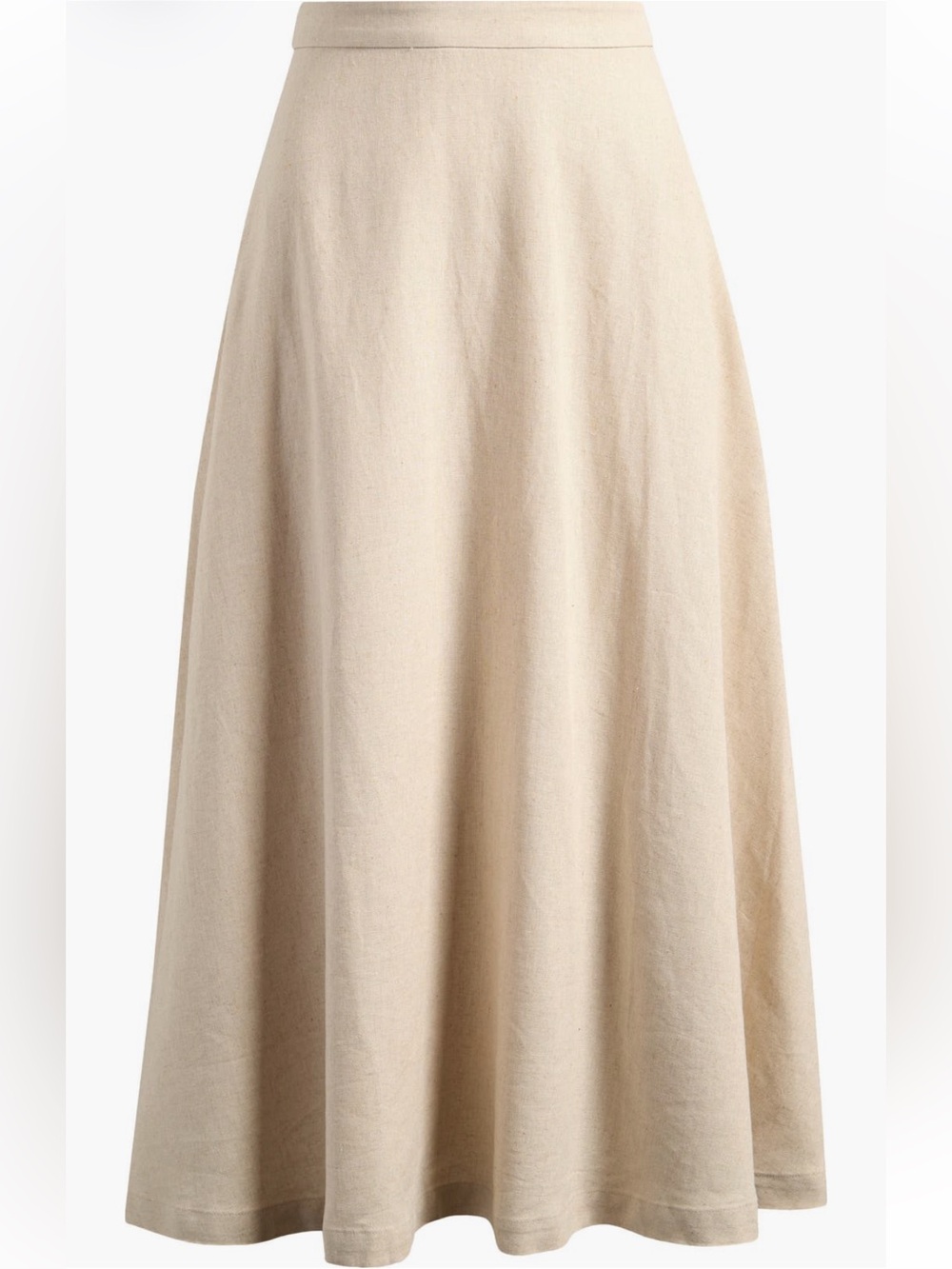 Wayf Beige A-Line Midi Skirt